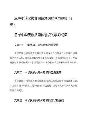 思考中华民族共同体意识的学习成果(5篇).docx