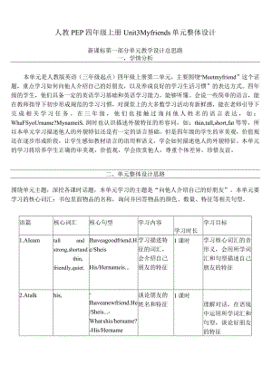 人教PEP四上大单元教学Unit 3 My friends PA Let's spell 教案.docx