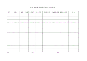 ____年监视和测量设备校准计划表模板.docx