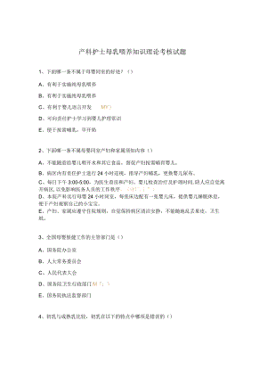 产科护士母乳喂养知识理论考核试题.docx