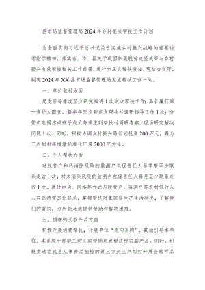 县市场监督管理局2024年乡村振兴帮扶工作计划.docx