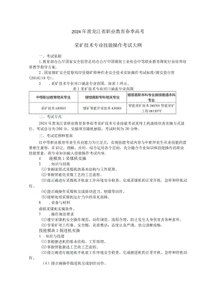 62-2采矿技术专业技能操作考试大纲.docx