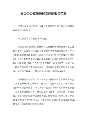 县委办公室主任述责述廉报告范文.docx