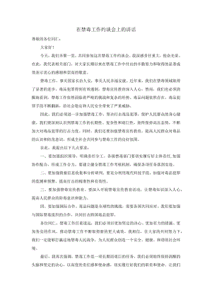 在禁毒工作约谈会上的讲话提纲.docx
