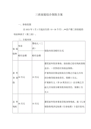 三孩家庭综合保险方案.docx