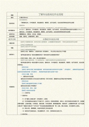 《城市轨道交通客运组织》教案 第3课 了解车站各岗位作业流程.docx