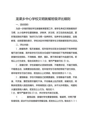 龙渠乡中心学校文明就餐班级评比细则.docx