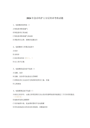 2024年急诊科护士分层培训考核试题.docx