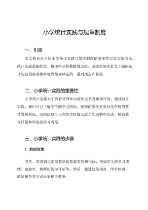 小学统计实践与规章制度.docx