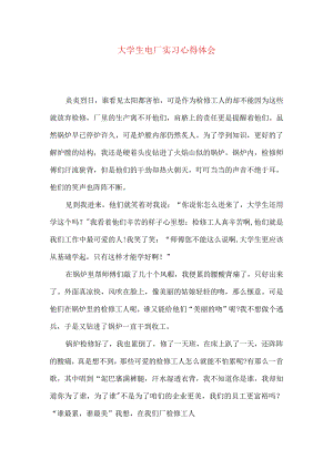 大学生电厂实习心得体会.docx