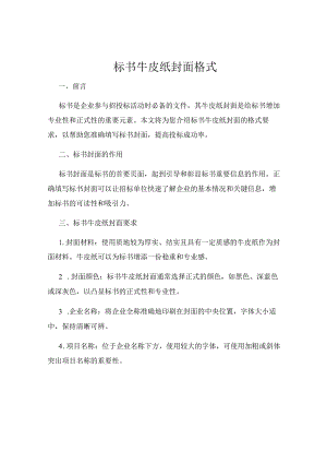 标书牛皮纸封面格式.docx