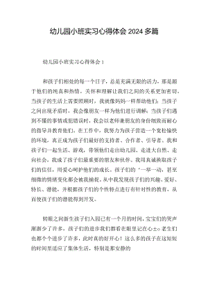 幼儿园小班实习心得体会2024多篇.docx