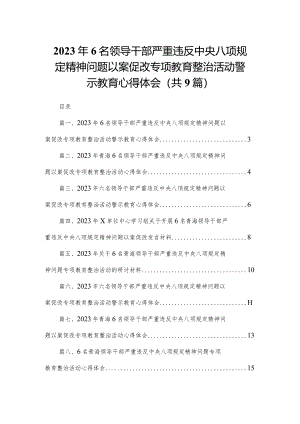 （9篇）2023年6名领导干部严重违反中央八项规定精神问题以案促改专项教育整治活动警示教育心得体会最新.docx