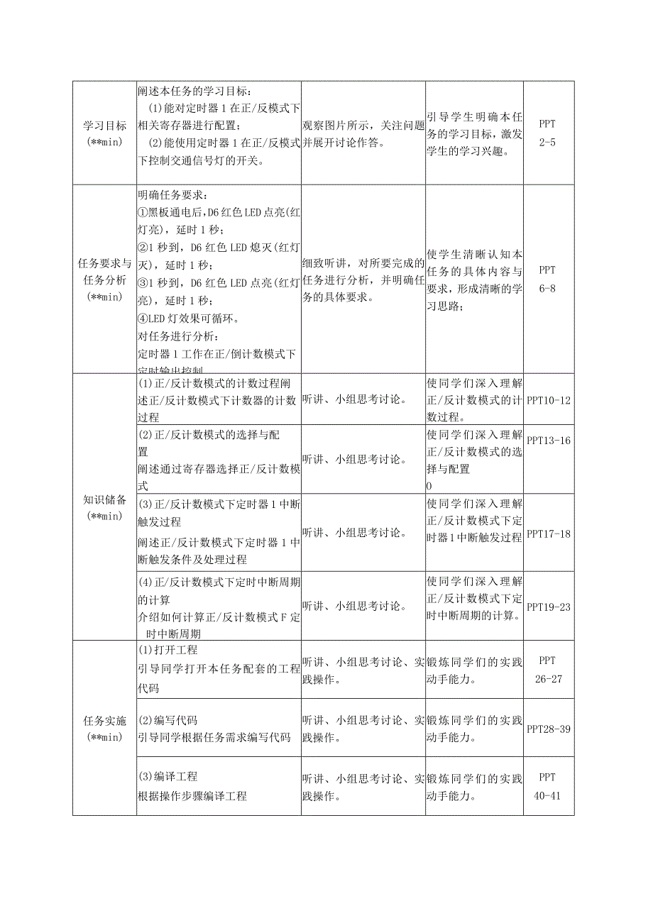 单片机技术与C语言基础 教案 3.3 定时器1正反计数模式控制交通信号灯.docx_第3页