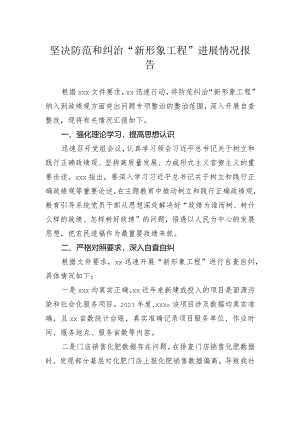 2023年坚决防范和纠治“新形象工程”进展情况报告（机关）.docx
