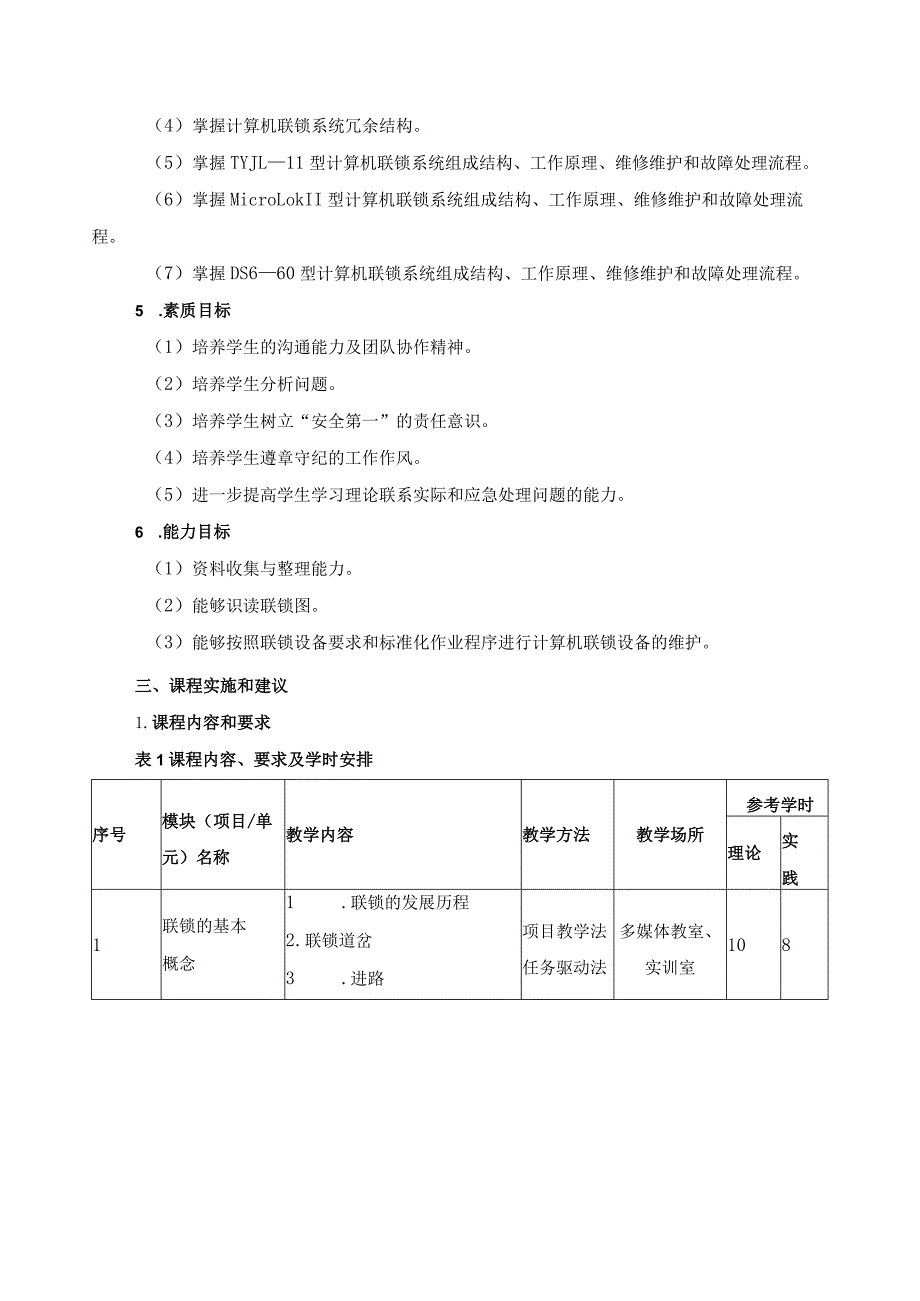《城市轨道交通联锁系统运行与维护》课程标准.docx_第2页