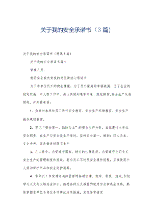 关于我的安全承诺书（3篇）.docx