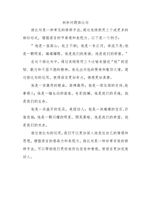 剖析问题 排比句.docx