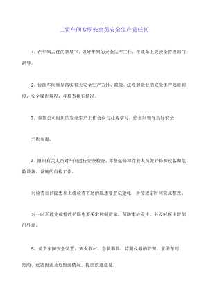 工贸车间专职安全员安全生产责任制.docx
