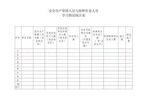 安全生产管理人员与特种作业人员学习情况统计表.docx
