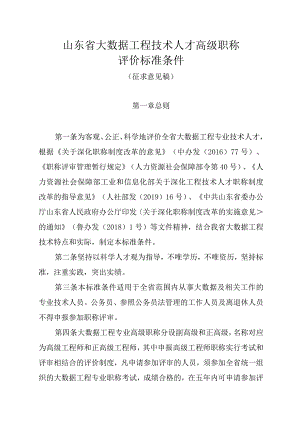 附件2：山东大数据工程技术人才高级职称评价标准条件（征求意见稿）.docx