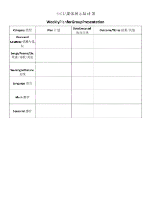 8集体示范周计划Weekly Plan for Group Presentations.docx