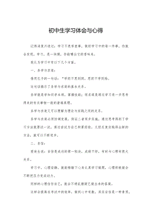 初中生学习体会与心得.docx