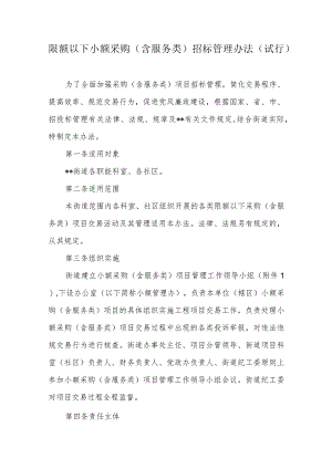 限额以下小额采购（含服务类）招标管理办法.docx