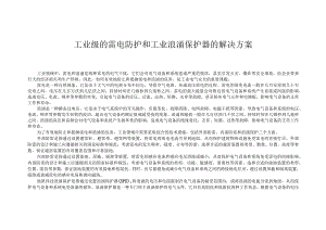 工业级的雷电防护和工业浪涌保护器的解决方案.docx