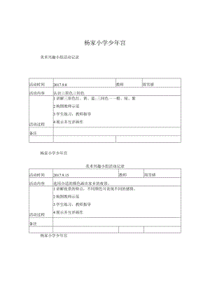 少年宫美术、书法活动记录教案.docx