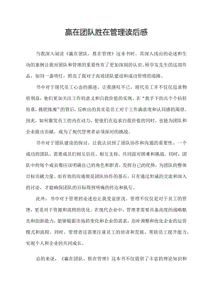 赢在团队胜在管理读后感.docx