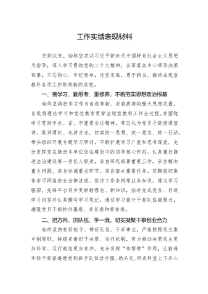 工作实绩表现材料.docx