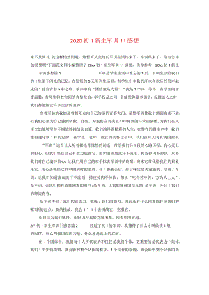 2020初一新生军训-感想.docx