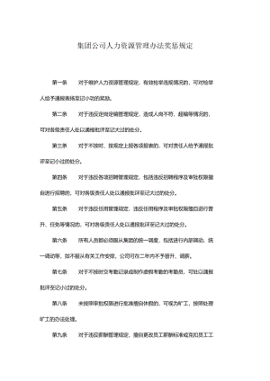 集团公司人力资源管理办法奖惩规定.docx