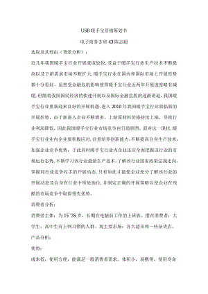 USB暖手宝营销策划书.docx