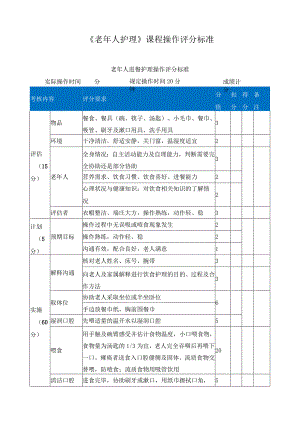 《老年人护理》课程操作评分标准.docx