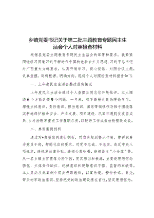 2023年主题教育专题民主生活会个人对照检查材料（乡镇党委书记）.docx