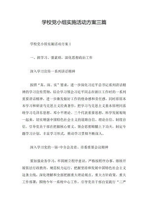 学校党小组实施活动方案三篇.docx