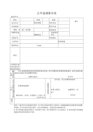 公开选调报名表.docx