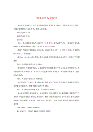 2020班组长竞聘书.docx