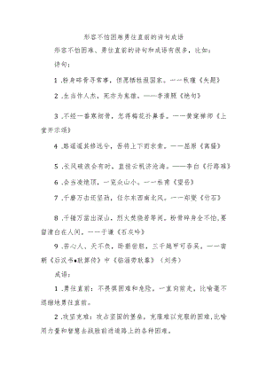 形容不怕困难勇往直前的诗句成语.docx