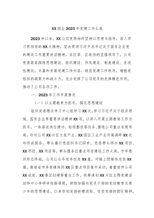 XX国企2023年党建工作汇报.docx
