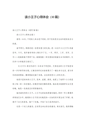 读小王子心得体会（30篇）.docx