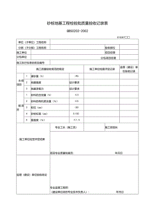 109砂桩地基工程检验批质量验收记录表.docx