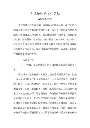 乡镇统计站工作计划的总结.docx