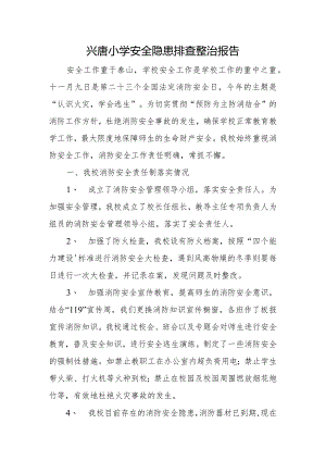 兴唐小学安全隐患排查整治报告.docx