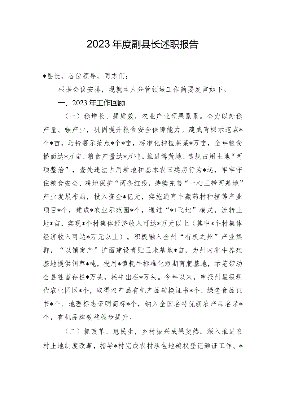 2023年度副县长述职报告.docx_第1页