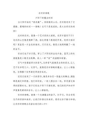 傍晚的农村作文.docx