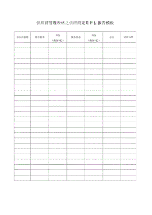 供应商管理表格之供应商定期评估报告模板.docx