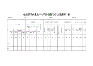 住建领域安全生产专项排查整治行动情况统计表.docx